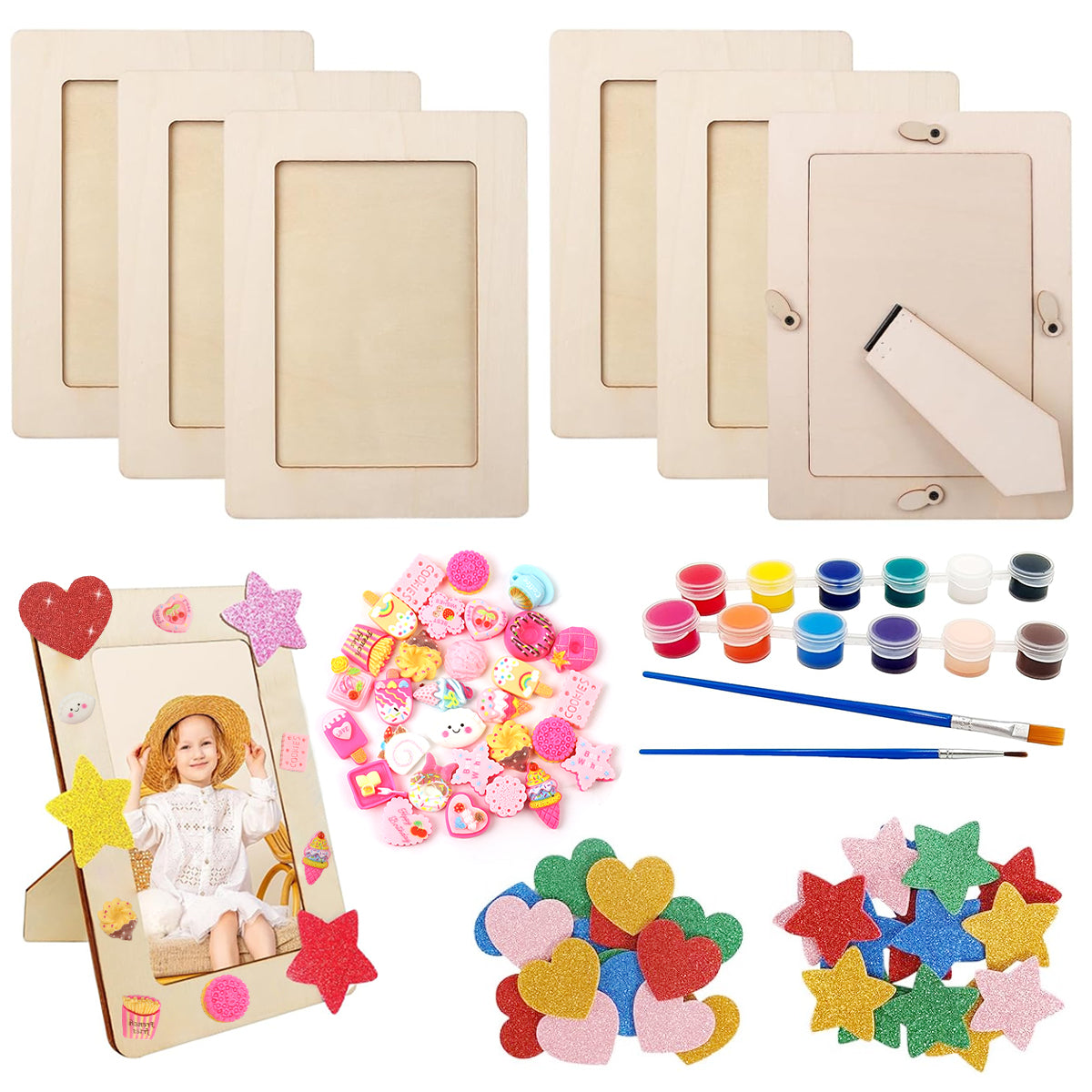 HASTHIP 6Pcs Wooden Photo Frame 7.5 HASTHIP 6Pcs Wooden Photo Frame 7.5